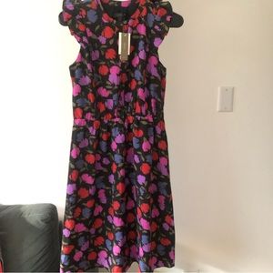 Jcrew 100% silk floral midi dress